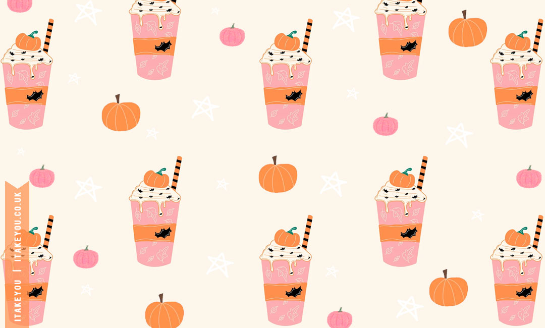 20+ Cute Autumn Wallpapers to Brighten Your Devices : Pumpkin Spice Latte Wallpaper for Desktop & Laptop