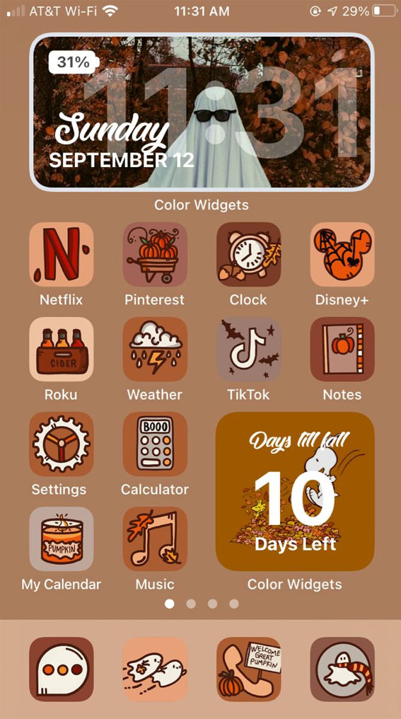 Aesthetic Fall IOS Home Screen Ideas : Cute Fall Home Widgets
