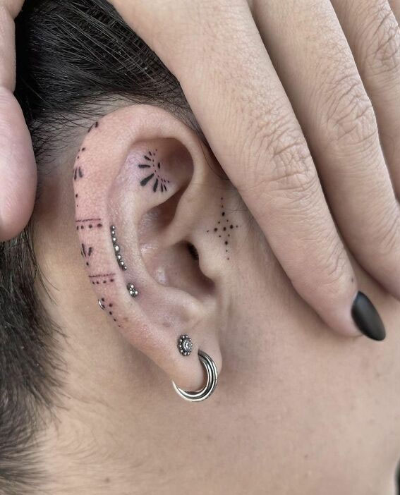 Whispered Ink 40 The Beauty of Ear Tattoos : Inside & Ear Tattoos