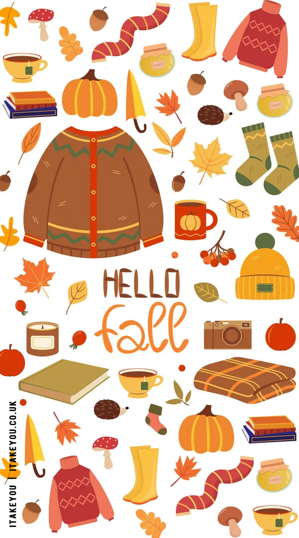 20+ Cute Autumn Wallpapers To Brighten Your Devices : Hello Fall Wallpaper for iPhone & Phone