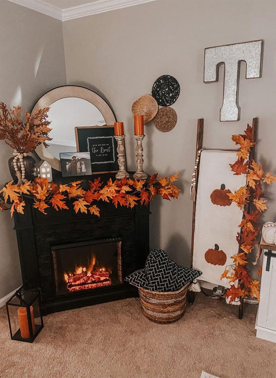 Autumn home decor, fall leave home decor
