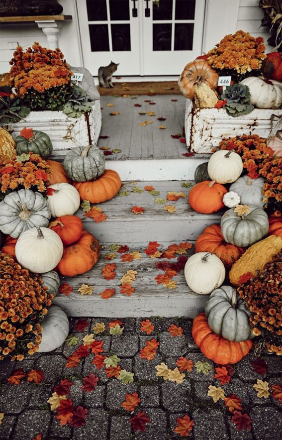 Pumpkins home decor, Autumn home decor, fall leave home decor
