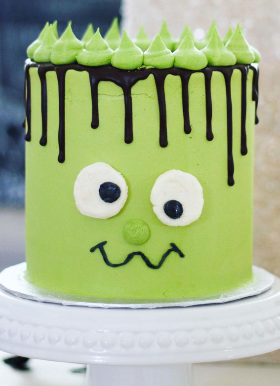 Halloween Cake Ideas to Haunt Your Taste Buds : Green Frankenstein’s Monster Cake