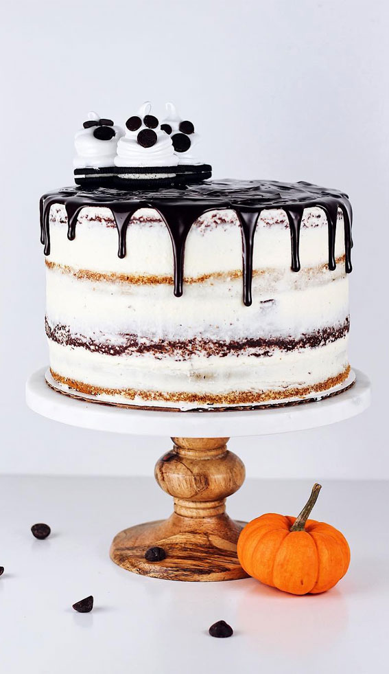 Halloween Cake Ideas to Haunt Your Taste Buds : Semi-Naked Pumpkin and Devil’s Cake