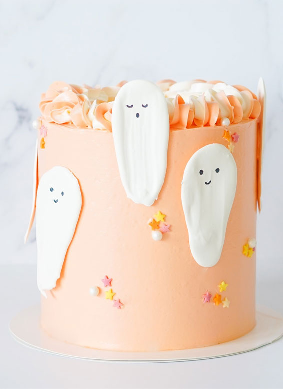 Halloween Cake Ideas To Haunt Your Taste Buds : Ghost Chocolate Brushstrokes