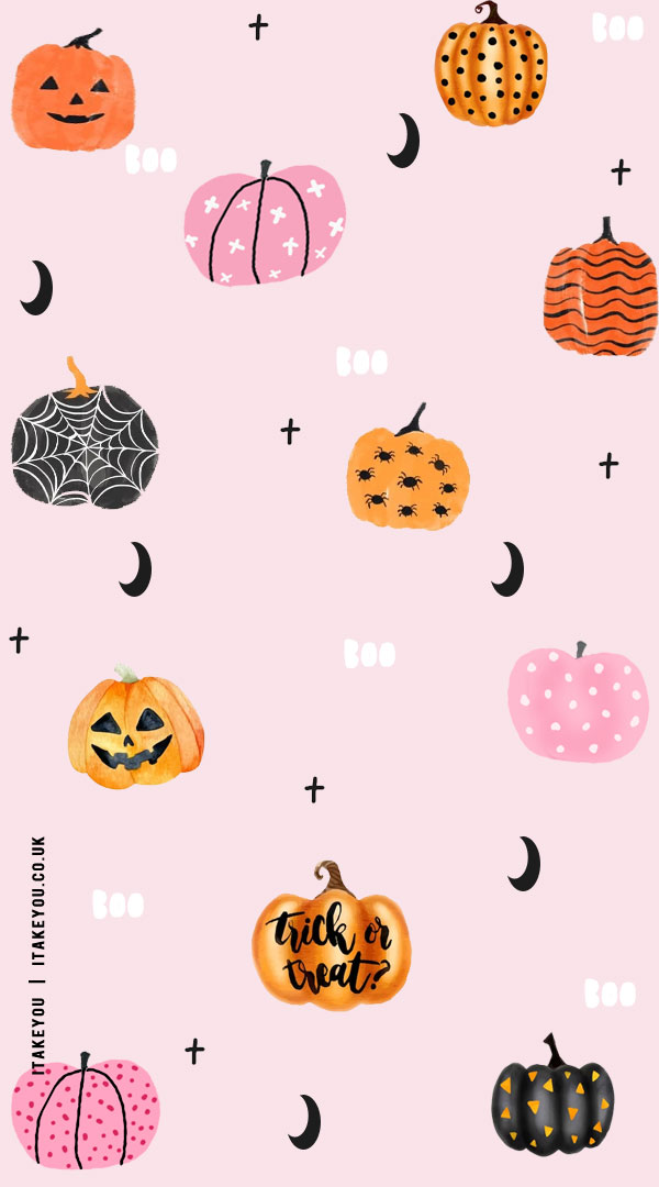 20+ Chic and Preppy Halloween Wallpaper Inspirations : Pumpkin Patch Pink Wallpaper