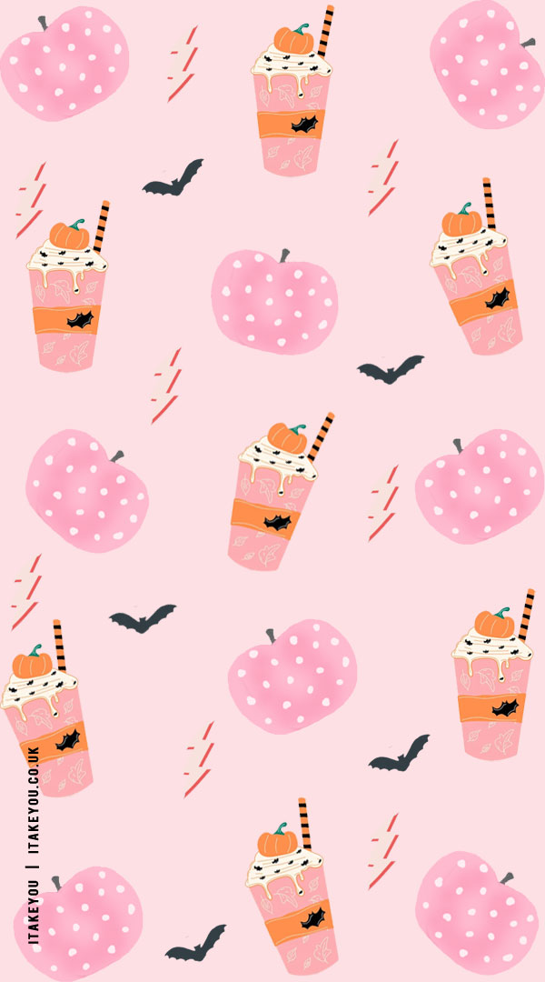 20+ Chic and Preppy Halloween Wallpaper Inspirations : Pink Pumpkins + Pumpkin Spice Wallpaper
