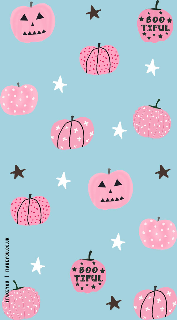 20+ Chic and Preppy Halloween Wallpaper Inspirations : Ghostly Pumpkin  Pretty in Pink Wallpaper for Desktop I Take You, Wedding Readings, Wedding Ideas, Wedding Dresses