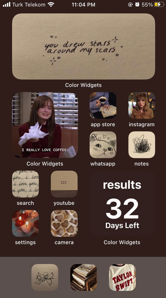 Aesthetic Fall IOS Home Screen Ideas : Gilmore Girls & Taylor Swift Wallpaper