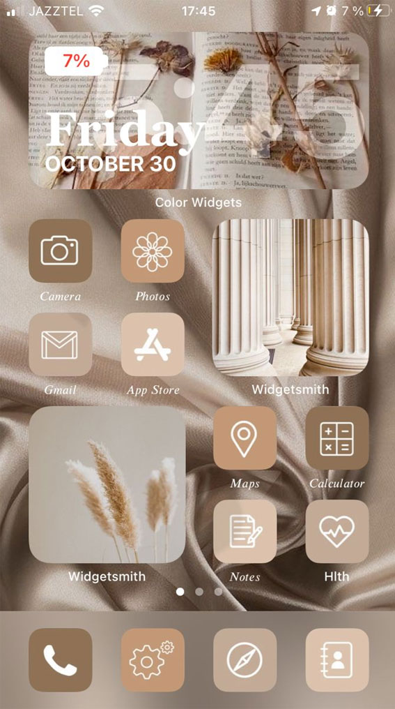 Aesthetic Fall IOS Home Screen Ideas : Neutral Autumn Home Screen