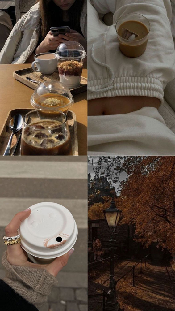 Autumn Mosaic Collages Capturing Fall’s Tapestry : Coffee Aesthetic
