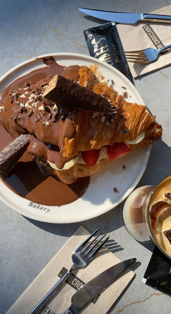 Savory Seduction 50 Feasts for the Senses : Yummy Stuffed Croissant & Chocolate Drizzle