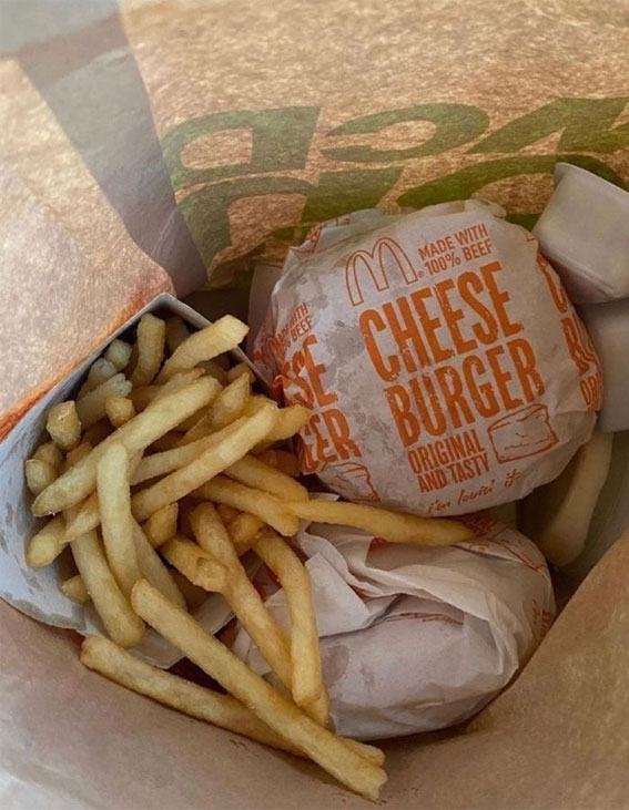 Savory Seduction 50 Feasts for the Senses : McDonald Cheese Burger & French Fries