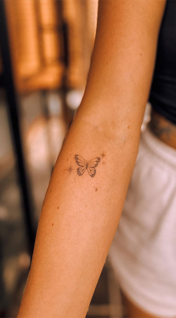 50 Petite Tattoo Ideas : Sparkle Butterfly