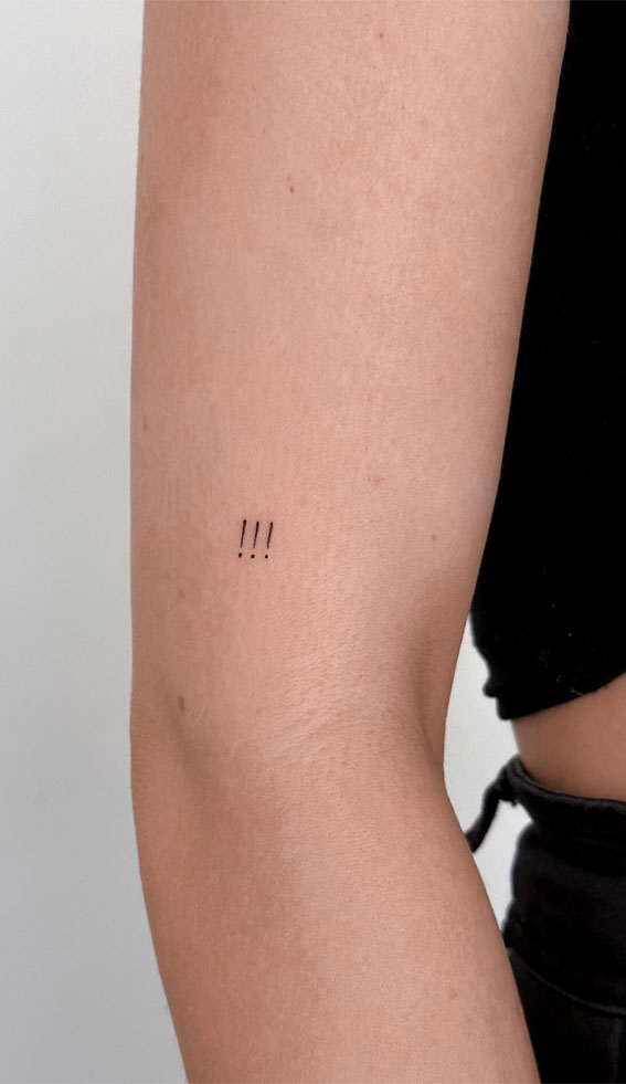 50 Petite Tattoo Ideas : !!! on Arm