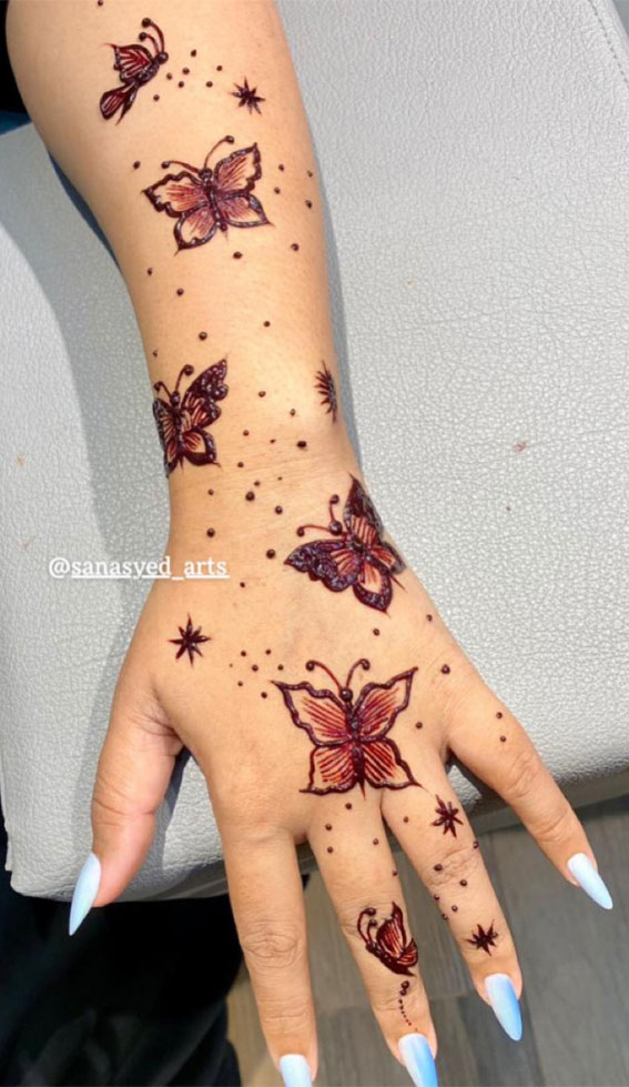 Intricate Henna Designs for Special Occasions : Butterfly Henna Clean Design-sonthuy.vn
