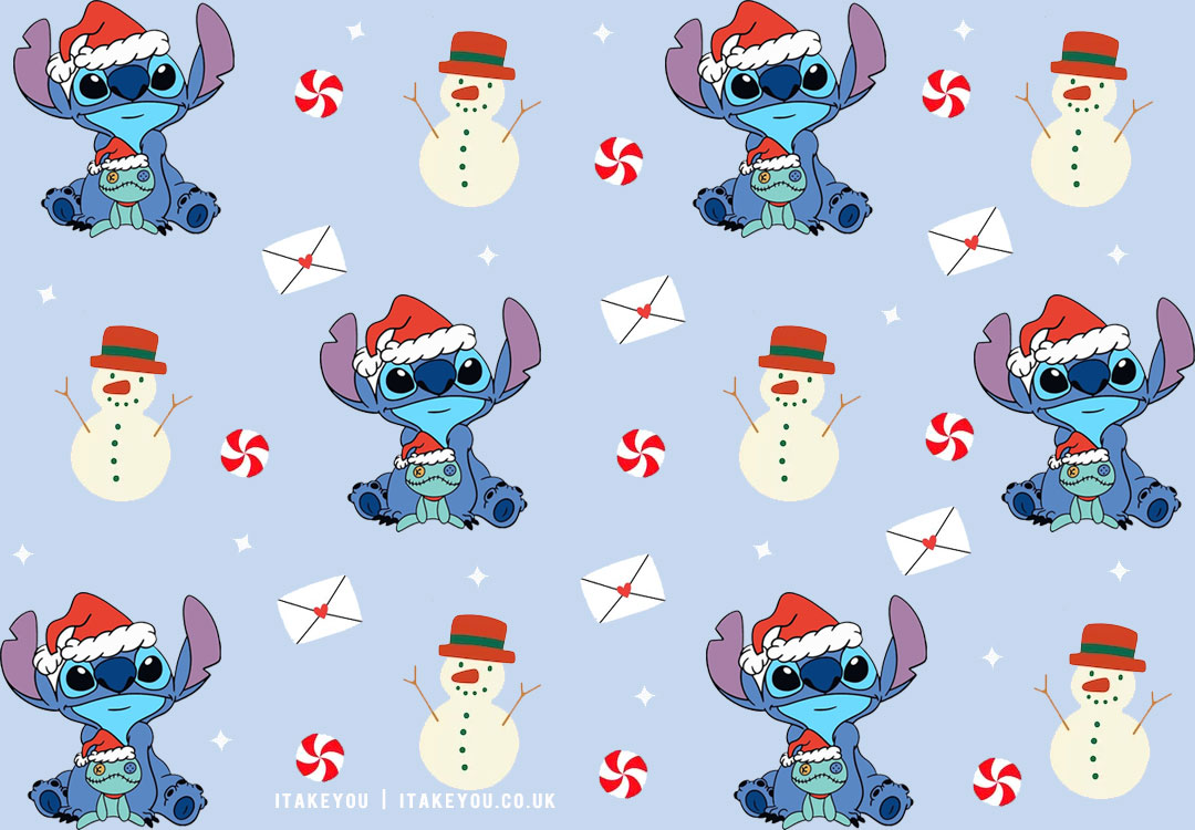 Yuletide Enchantment Festive Christmas Wallpapers For Every Device : Stitch Festive Wallpaper for Desktop