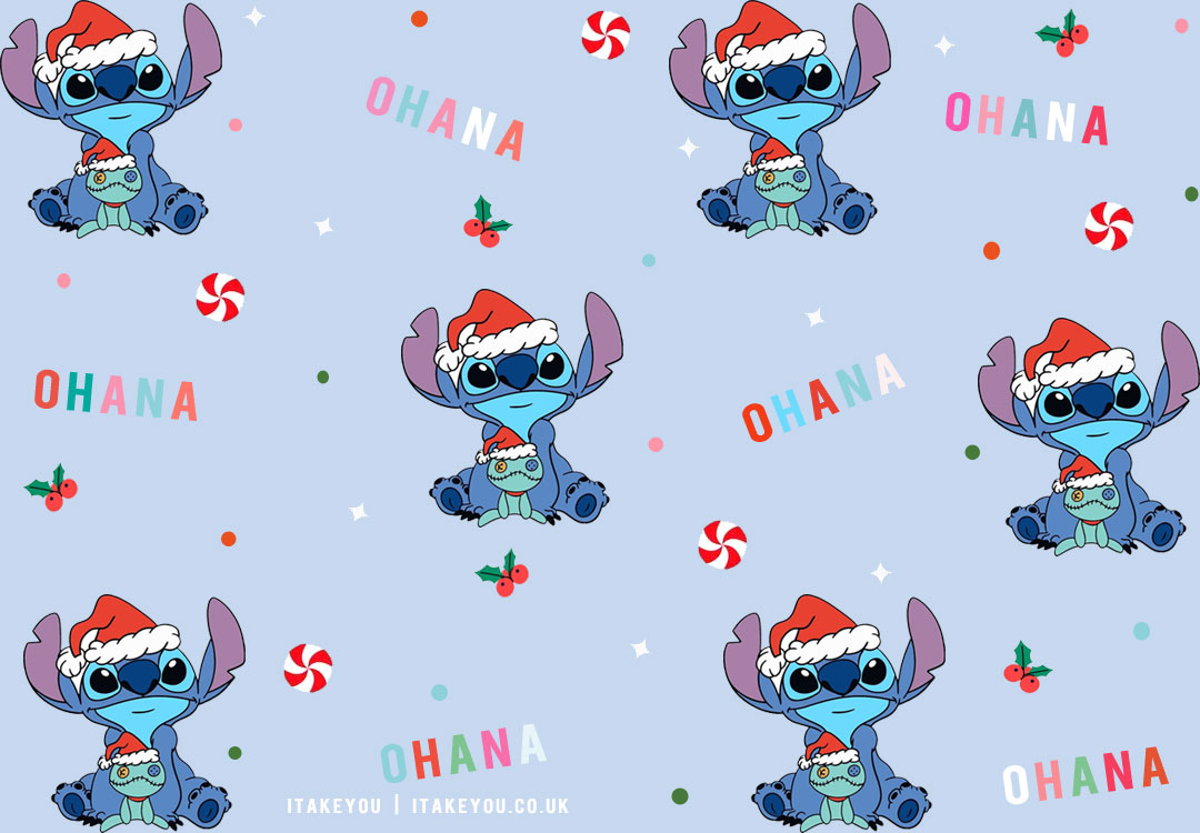 Yuletide Enchantment Festive Christmas Wallpapers For Every Device : OHANA Stitch Festive