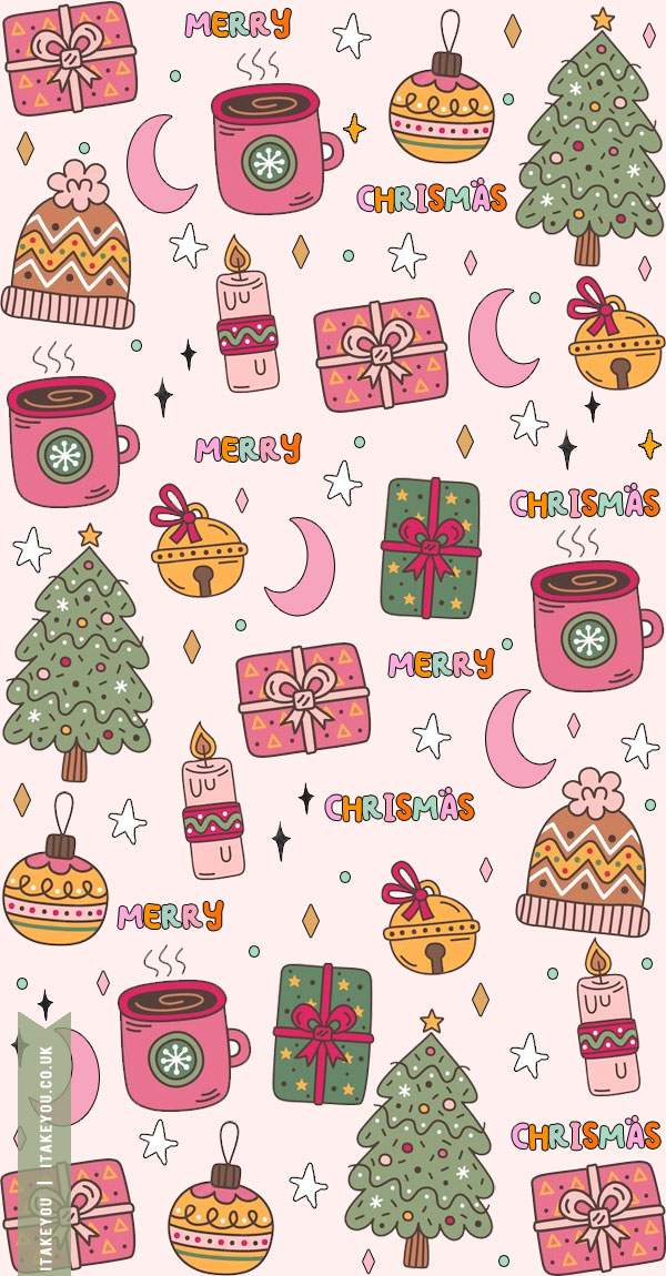 Yuletide Enchantment Festive Christmas Wallpapers For Every Device : Pink Presents