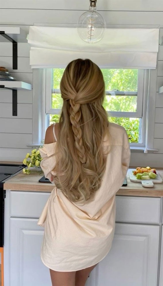 Easy and Cute Hairstyles with Allure : Half Up Three Stand Braid