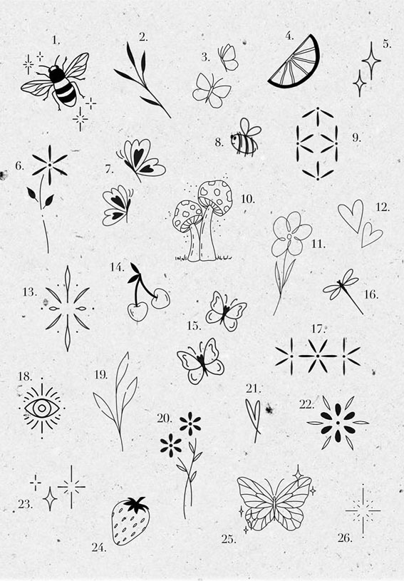 Tiny Treasures Meaningful Small Tattoo Inspirations : Bee &  Flowers