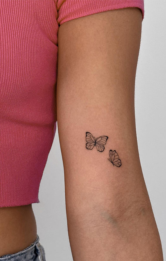 Tiny Treasures Meaningful Small Tattoo Inspirations : Butterflies on Arm