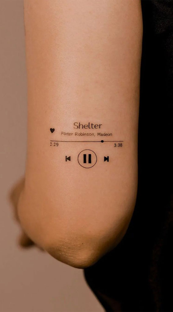 Tiny Treasures Meaningful Small Tattoo Inspirations : Her favorite song