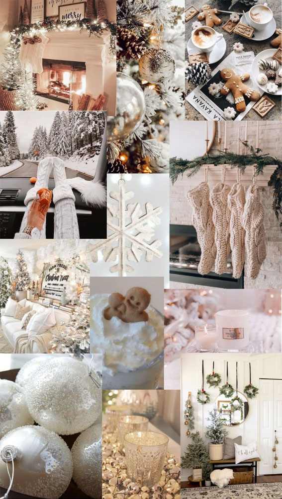 50 Snowfall Symphony Winter Collages : Neutral Christmas
