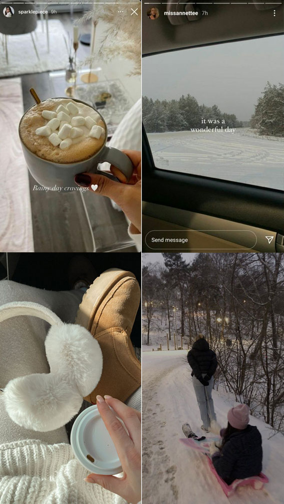 50 Snowfall Symphony Winter Collages : Fun in Snow & Hot Chocolate