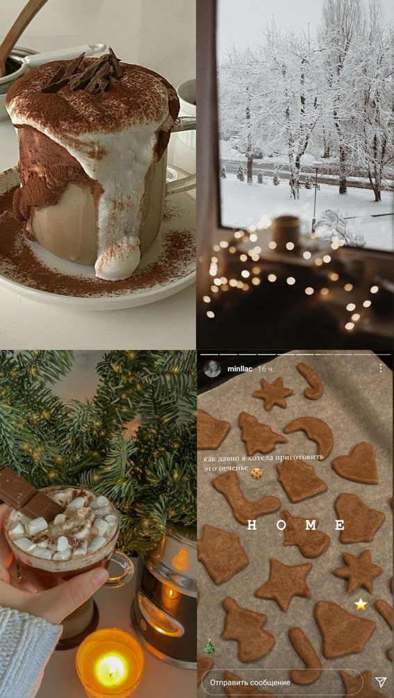 50 Snowfall Symphony Winter Collages : Hot Chocolate & Snowy Day