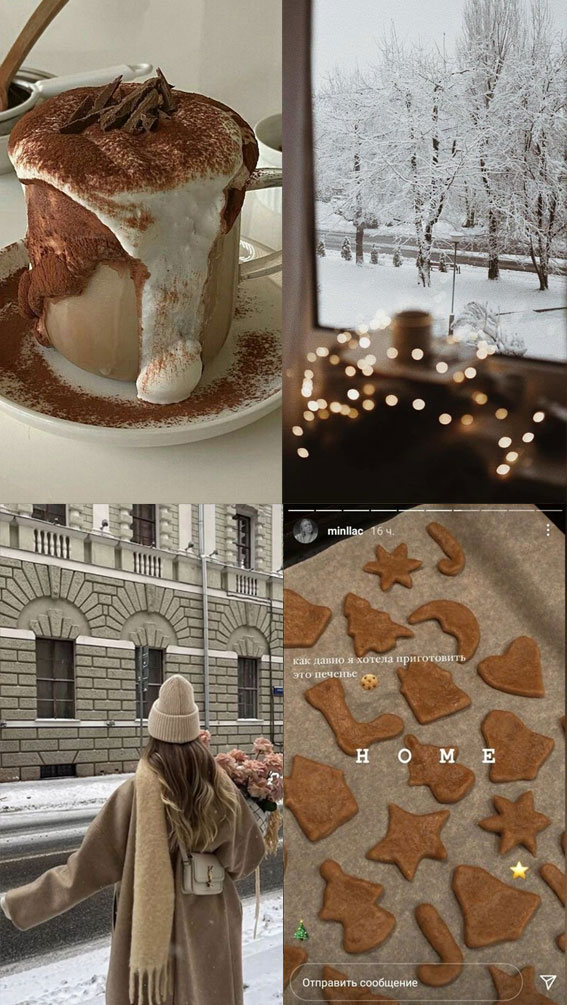 50 Snowfall Symphony Winter Collages : Snow, Pretty Girl & Hot Chocolate