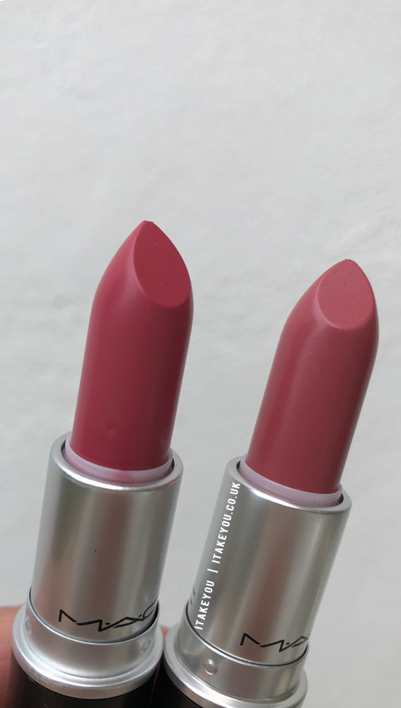 get the hint vs brave, mac lipstick, mac lipstick duo, mac lipstick shades