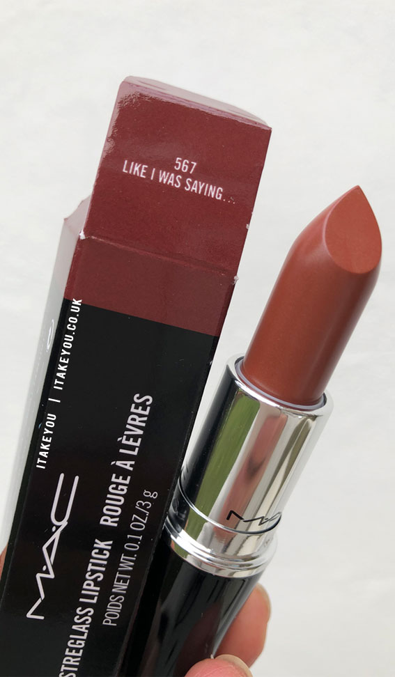 Mac Lipstick in Shade ‘Like I Was Saying’ Lustre Glass Sheer-Shine Lipstick