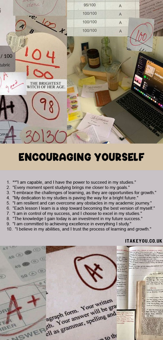 Aspiring Minds Study Goals Collages : Encouraging Yourself Quote I Take ...