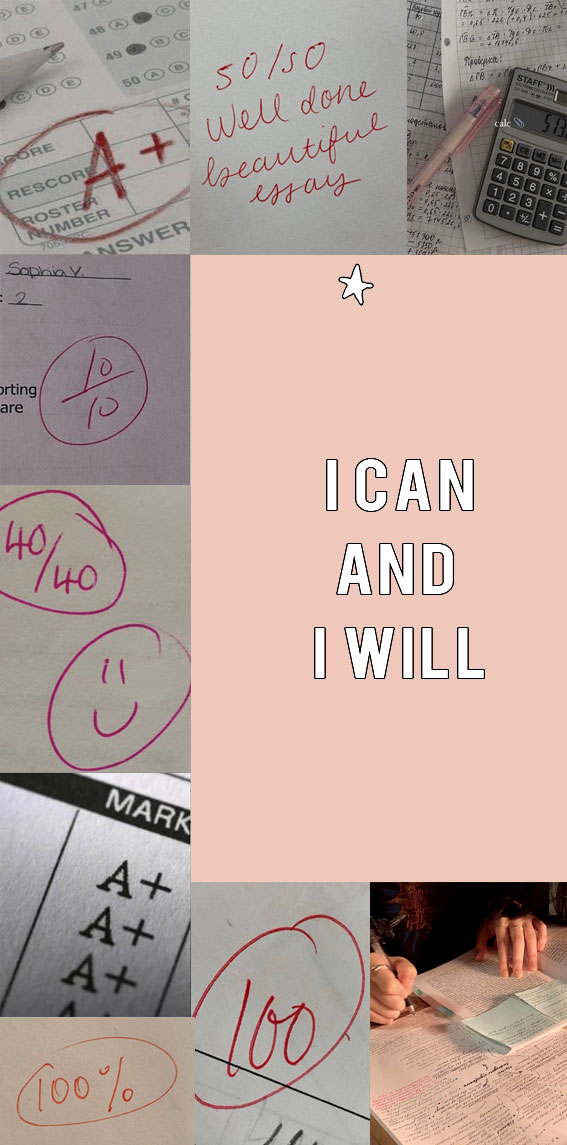 Aspiring Minds Study Goals Collages : I can and I will