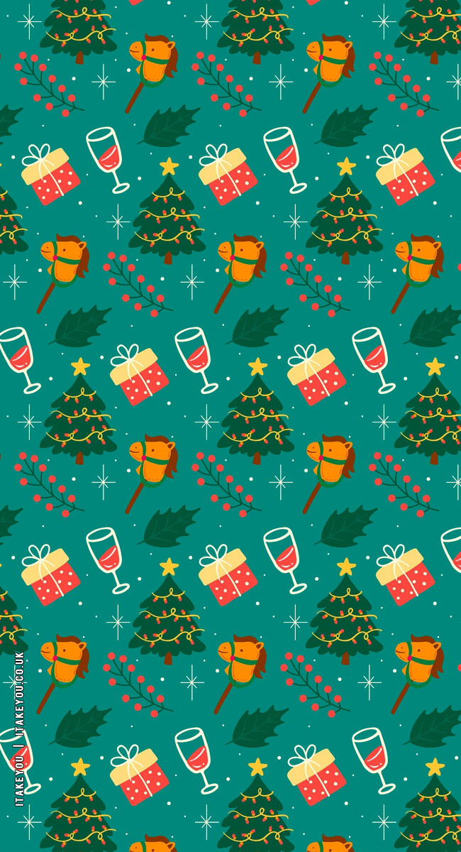 Festive Sip And Sweet Wallpapers Wonderland : Wine, Christmas Tree & Present