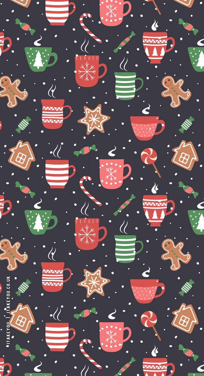 Festive Sip And Sweet Wallpapers Wonderland : Which Cup is Your? Blue Wallpaper for Phone & iPhone