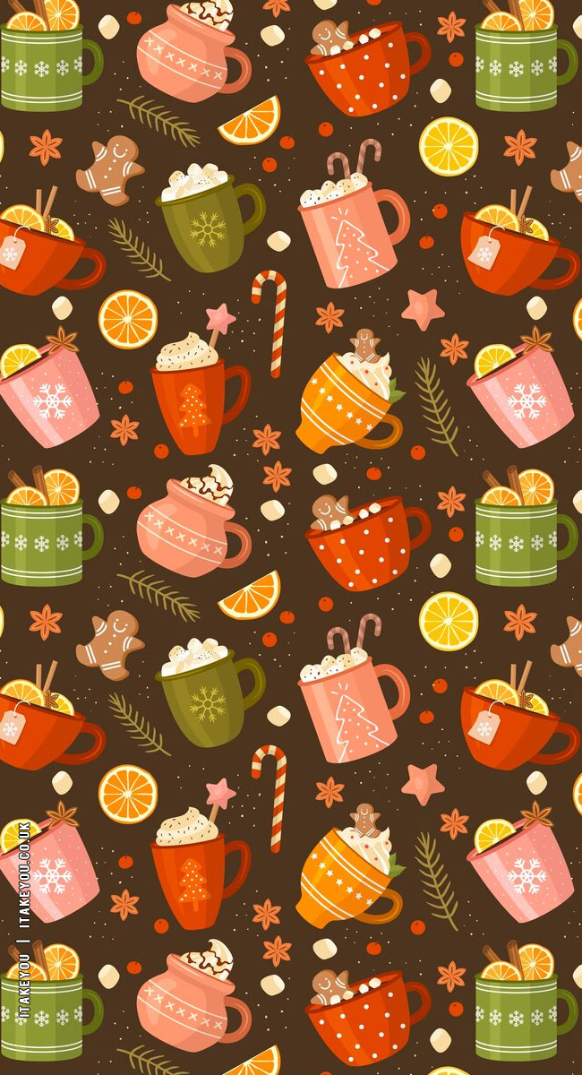 Festive Sip And Sweet Wallpapers Wonderland : Lemon Tea & Hot Choco Brown Wallpaper