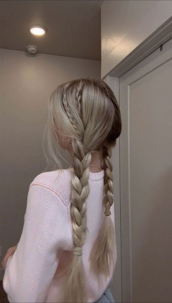 40 Effortlessly Adorable Hairstyles for Every Day : Double Small Braids to Double Braids