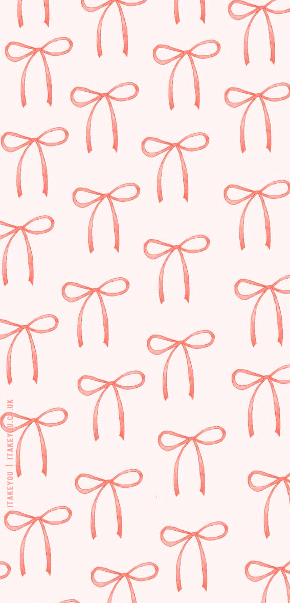 Neutral Wallpapers That Are Timeless Elegance For Every Device : Red Bows Pink Wallpaper