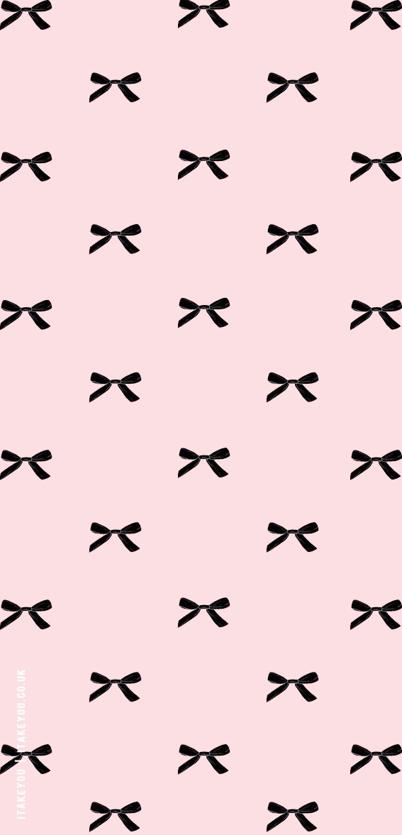 Neutral Wallpapers That Are Timeless Elegance For Every Device : Black Bow Pink Wallpaper