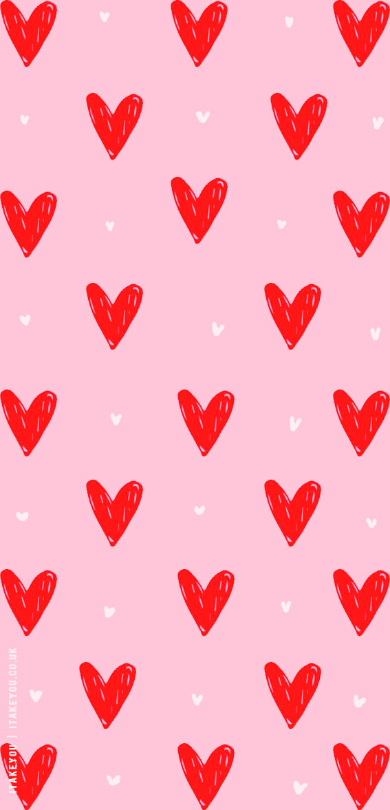 Enchanting Valentine’s Wallpaper Inspirations : Red & White Love Heart Wallpaper