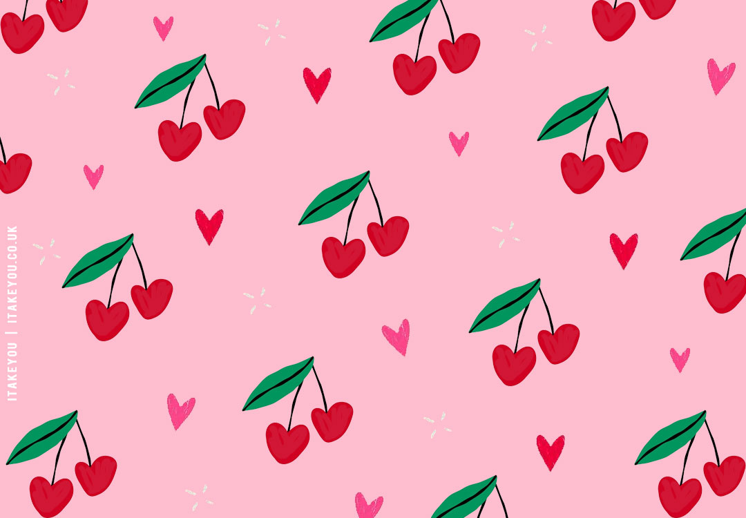 Enchanting Valentine’s Wallpaper Inspirations : Cherry & Love Heart Wallpaper