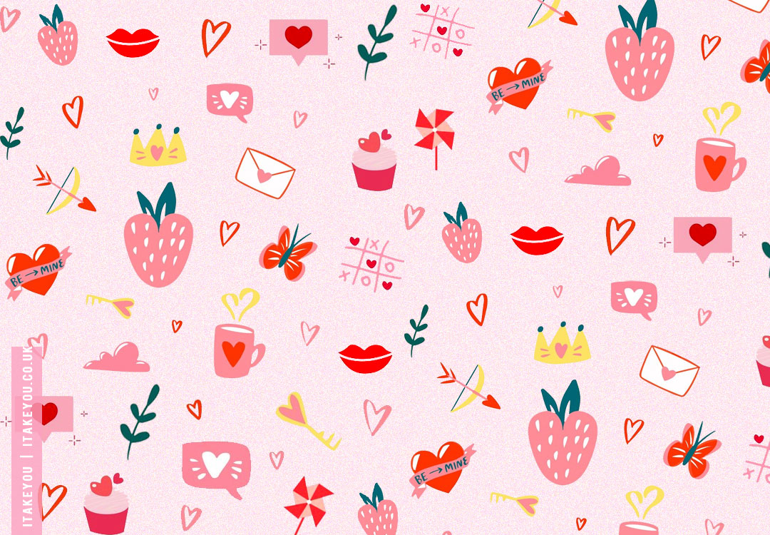 Enchanting Valentine’s Wallpaper Inspirations : Pink Strawberry Wallpaper