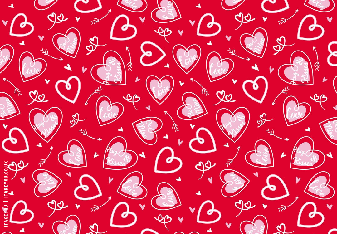 Enchanting Valentine’s Wallpaper Inspirations : Pink Heart Red Wallpaper