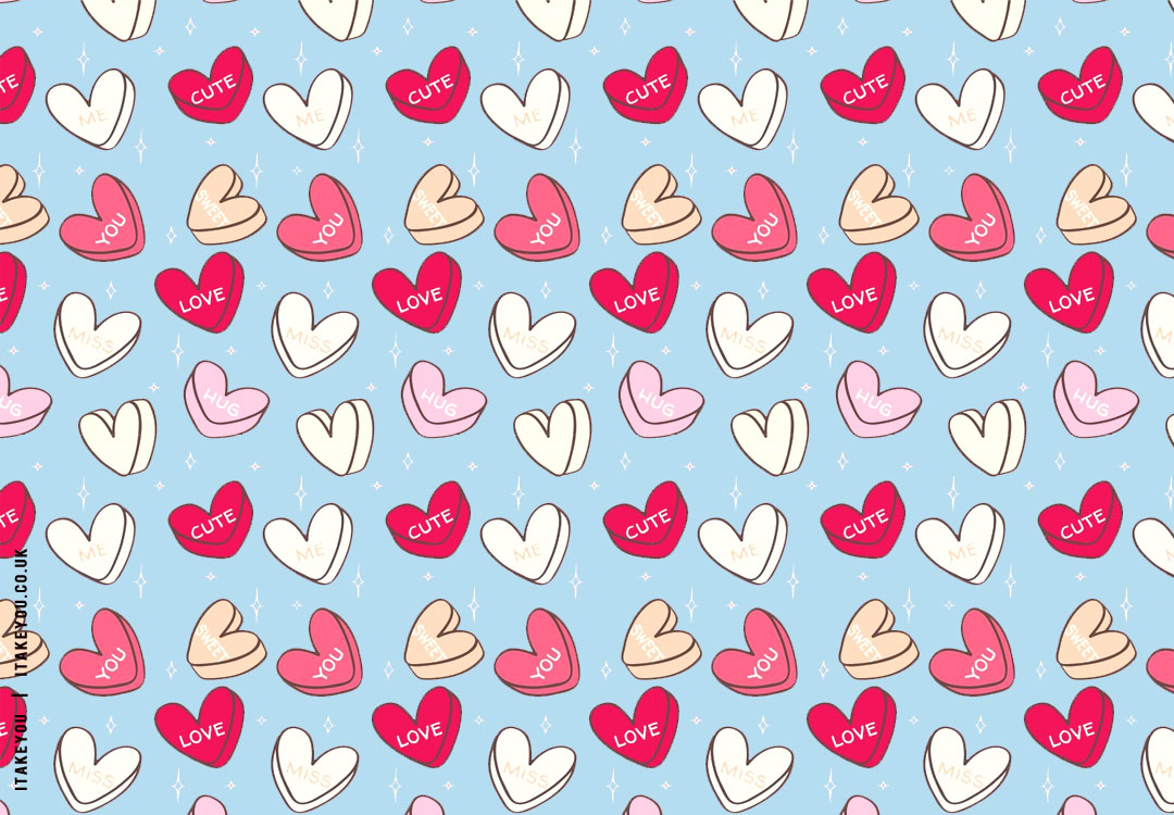 Enchanting Valentine’s Wallpaper Inspirations : Three Tone Love Hearts