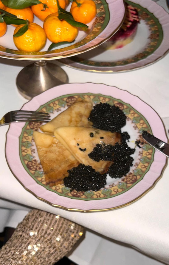 These Snapshots Make Your Mouth-Watering : Pancakes with caviar