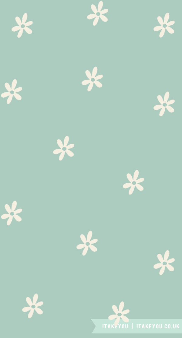 Inspiring March Wallpaper Ideas For A Vibrant Spring : Daisy on Sage Green Wallpaper
