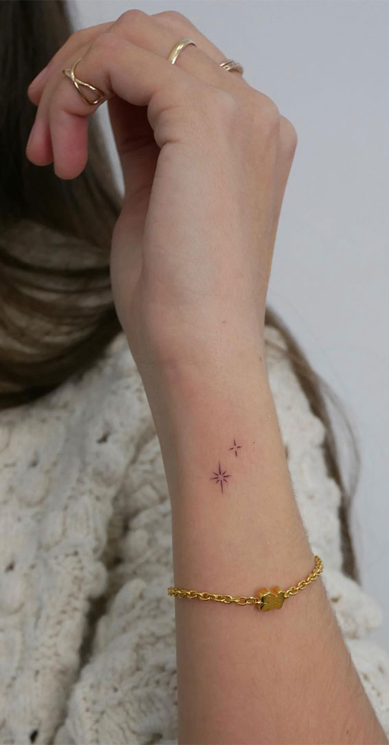 Celestial Charms 20+ Star Tattoo Designs : Two Stars above The Wrist