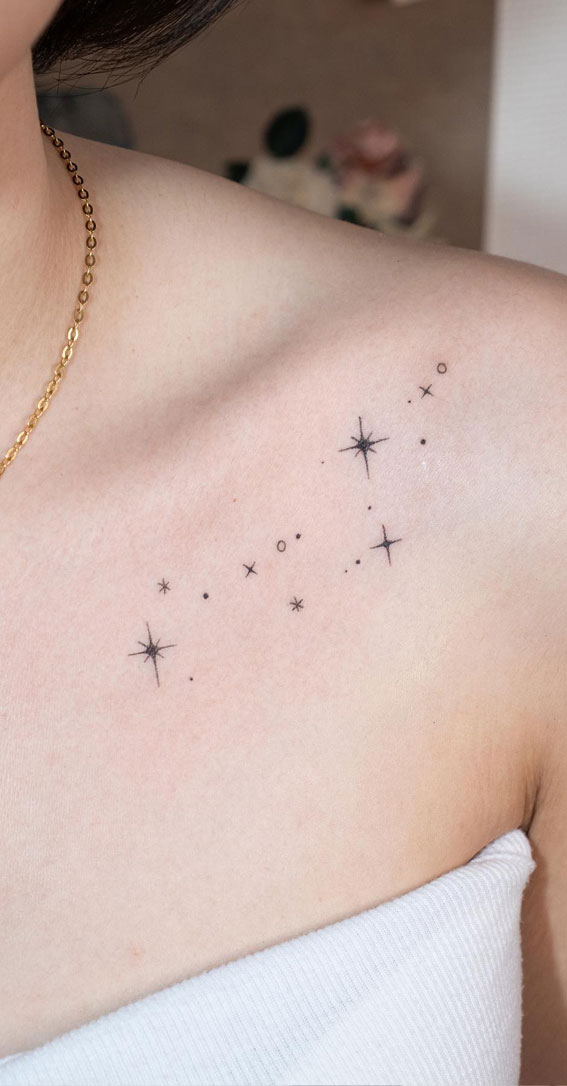 Celestial Charms 20+ Star Tattoo Designs : Stars Just Below The Shoulder